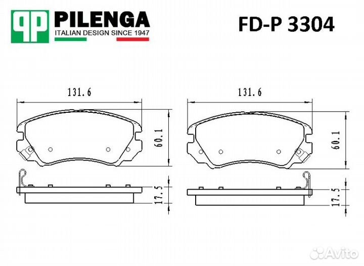 FDP3304 Колодки тормозные дисковые перед