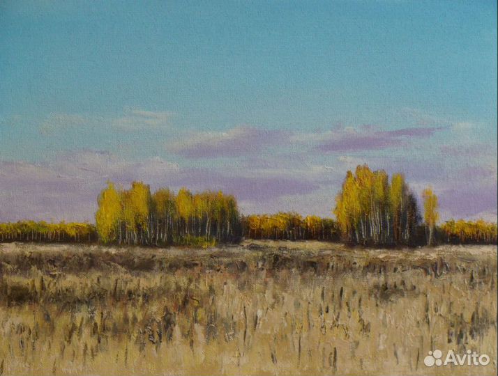 Картина маслом.пейзаж.Осенний вечер