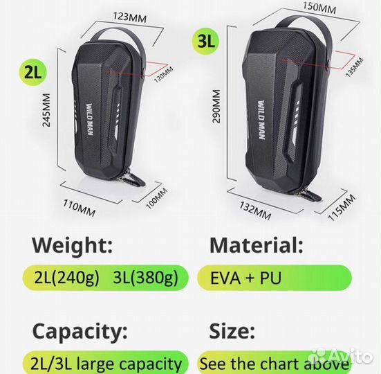 Сумка на самокат быстросъемная с ручкой WildMan