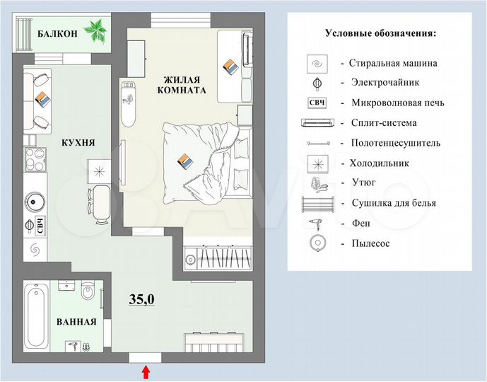 1-к. квартира, 40 м², 10/26 эт.