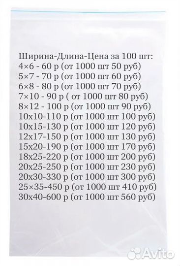 Пакеты упаковочные, зип лок (zip) с замком