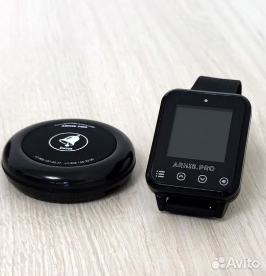 Кнопка вызова официанта и часы Элит сенсорные IP97