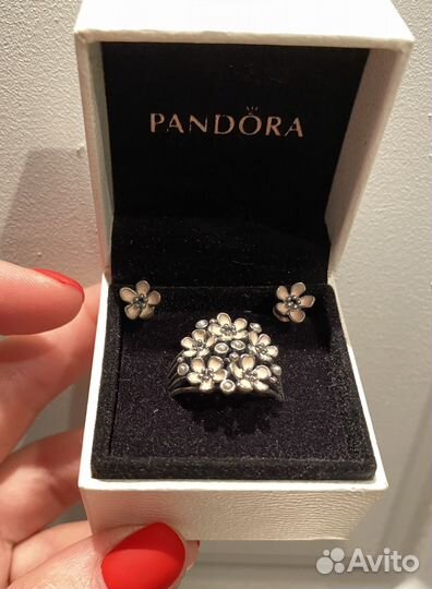 Комплект кольцо и серьги Pandora