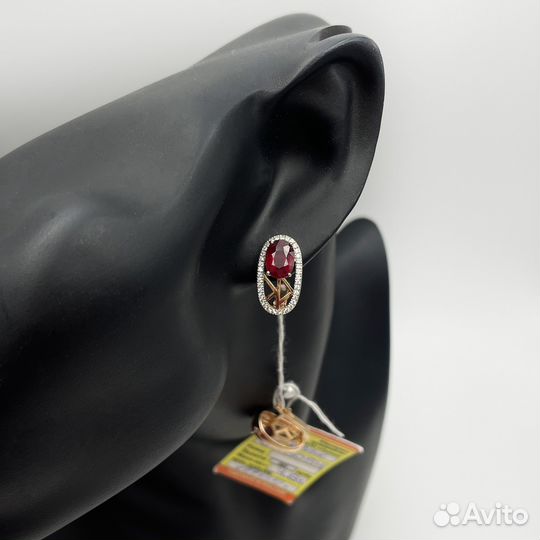 Новый золотой комплект рубинами и бриллианты 585