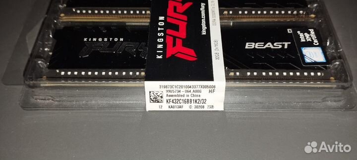 Оперативная память Kingston 32Gb DDR4 3200MHz