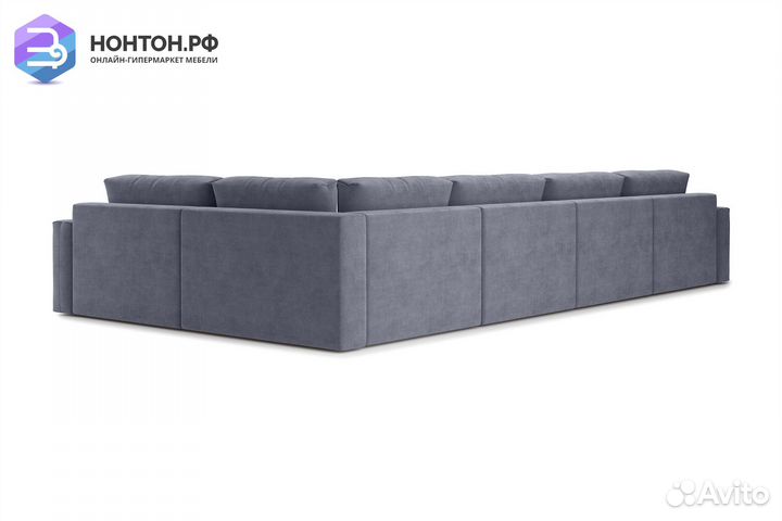 Диван п-образный тик-так Монарх темно-серый