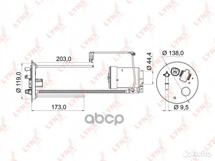 Фильтр топливный погружной LF-968M lynxauto