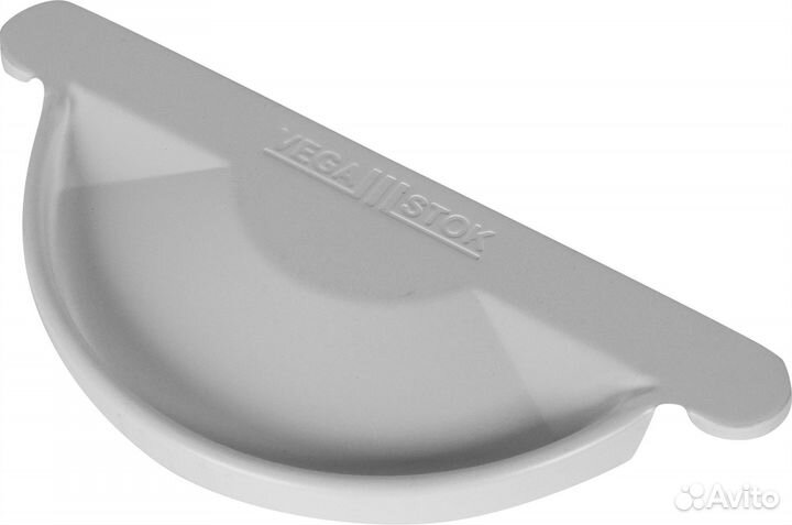 Заглушка полукруглого желоба D125 мм цвет белый