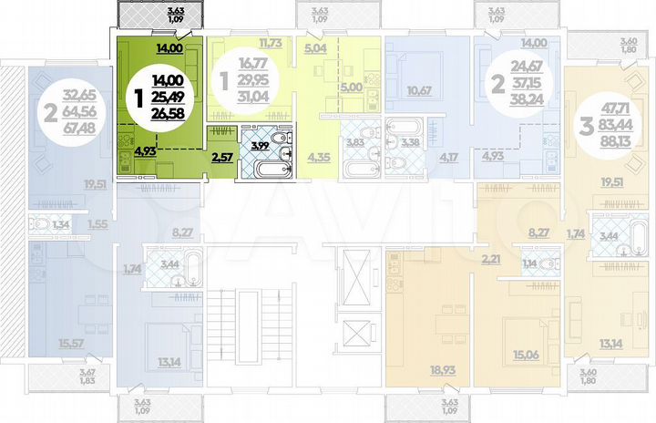 Квартира-студия, 26,6 м², 16/16 эт.