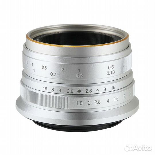 Объектив 7artisans 25mm F1.8 Fuji X, серебряный