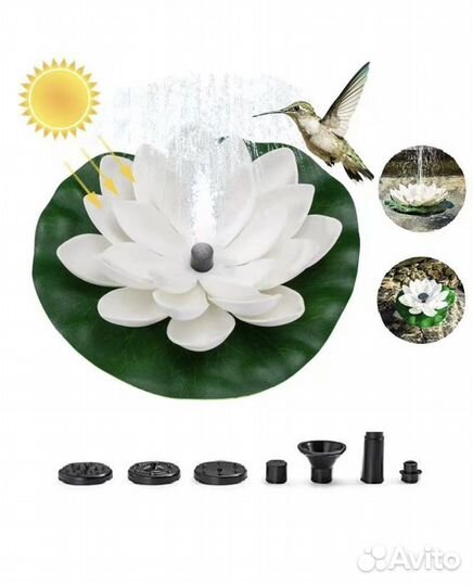 Фонтан садовый плавающий на солнечных батареях