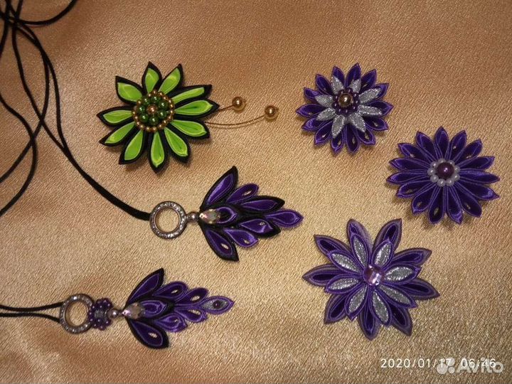 В наличии и под заказ изделия в техники канзаши