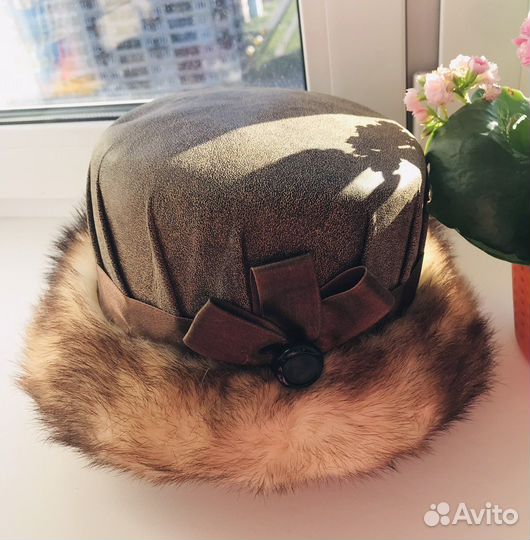 Шапка зимняя женская с натуральным мехом