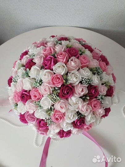 Букеты из 101 розы из мыла