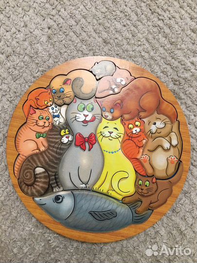 Пазл деревянный для детей «Коты»
