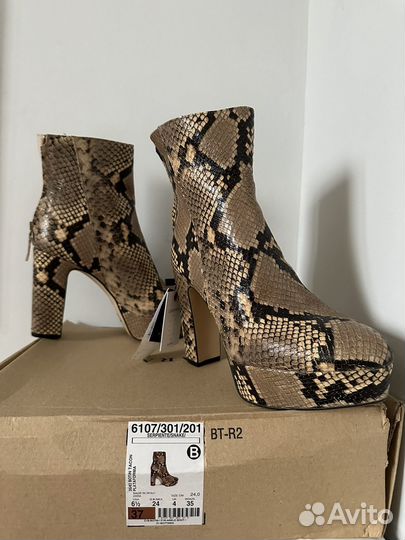 Ботильлны zara натуральная кожа