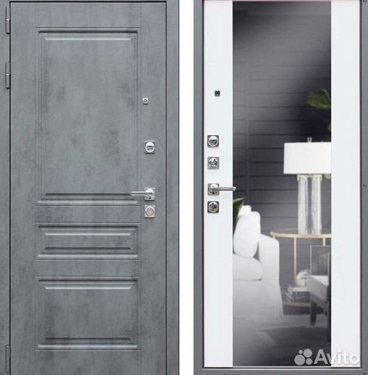 Дверь входная серая метал шумо-изоляция