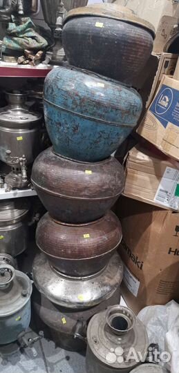 Корчага Старинная Медная огромная Много