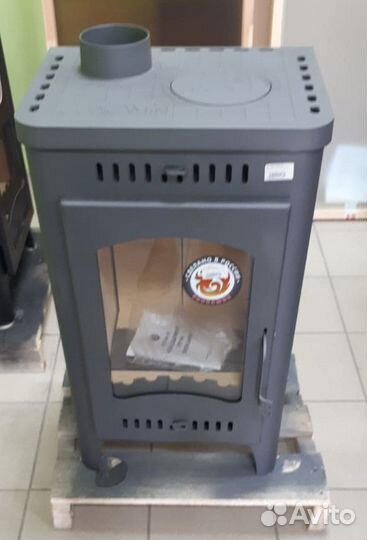 Печь-камин Бавария Оптима с плитой незабудка