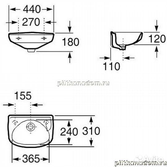 Roca Ibis 320841001 мини-раковина 44х31