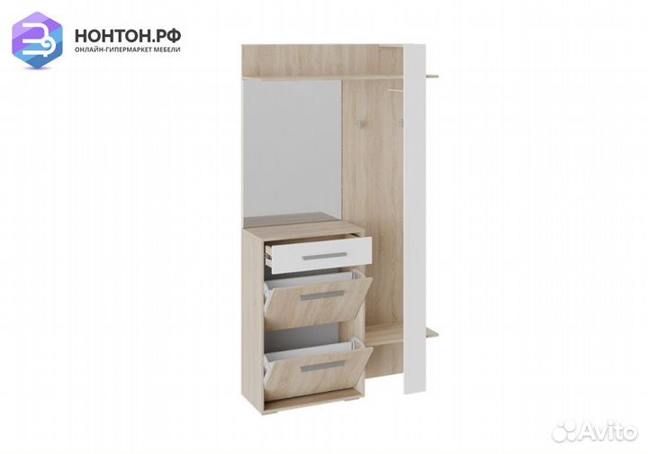 Прихожая Нуар тип 1 дуб сонома / белый ясень