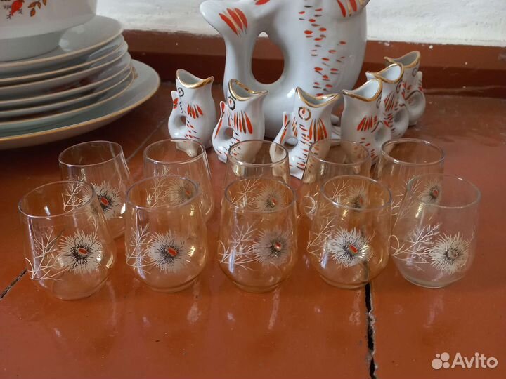 Рюмки/стопки из цветного стекла СССР