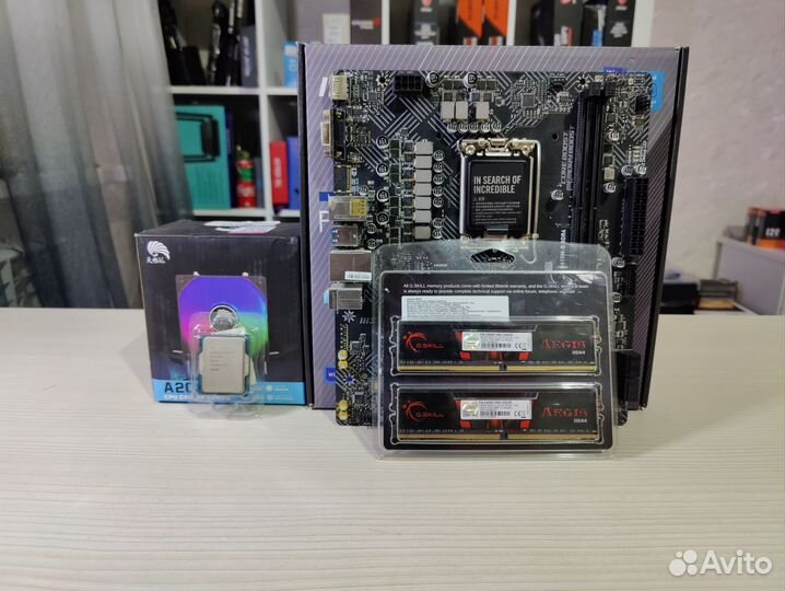 Комплект i3 12100f+h610+32gb ddr4+кулер