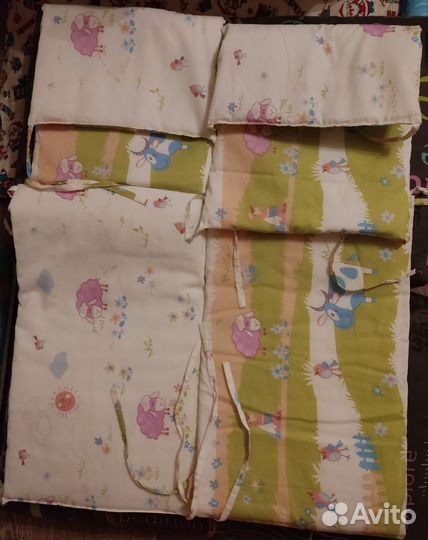 Бортики в кроватку, матрас 35х76