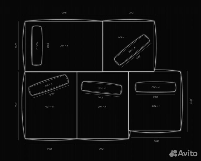 Диван 3600х2800 мм