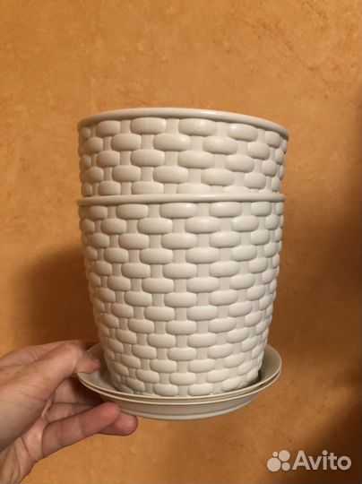 Кашпо/горшок 1л с поддоном для растений