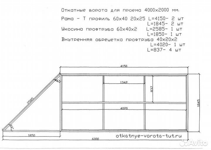 Комплект для откатных ворот