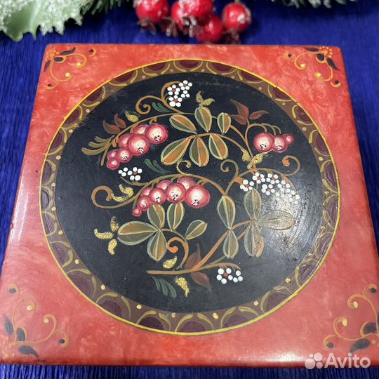 Шкатулка лаковая роспись хохлома дерево живопись