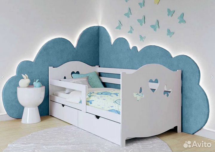 Кроватка высокий борт сингл берёза для малыша