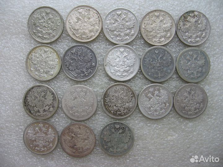 5к, 10к, 15к, 20к царское серебро