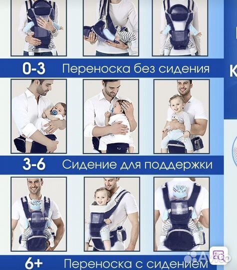 Эргорюкзак переноска кенгуру с 0+