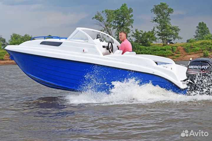 Новый катер с каютой Неман 550 комбинированный