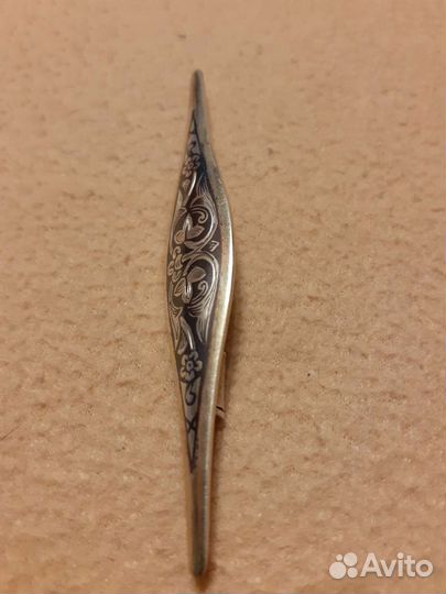 Брошь, кольцо, серебро 875, северная чернь, кубачи