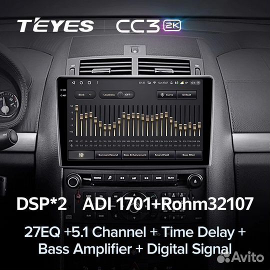 Магнитола Teyes CC3 2K 3+32 Peugeot 407 1 2004-201