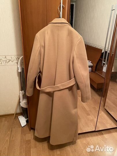 Пальто шерстяное бежевое 42-44