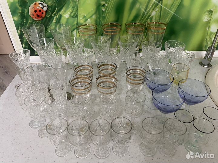 Хрустальные фужеры и рюмки