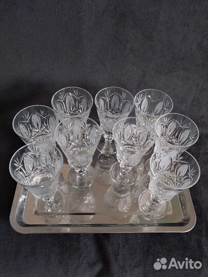 Хрустальные фужеры СССР винтаж 250мл Гвардейские