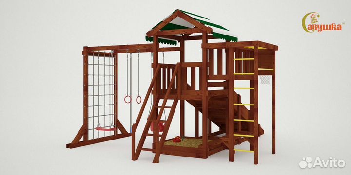 Площадка для улицы Савушка 4 сезона Мастер 4 Махаг