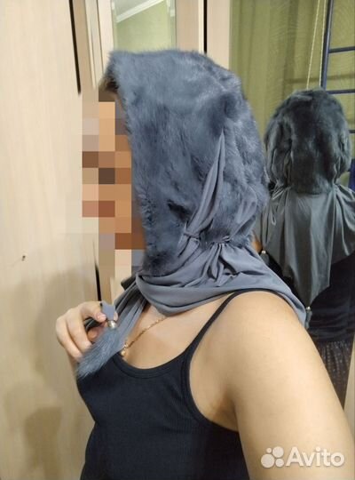 Норковый платок, капор, шапка