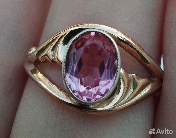 Кольцо серебро аметист 875 пробы СССР