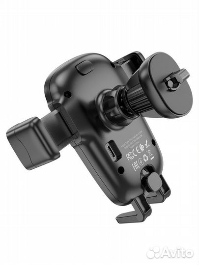 Автодержатель с беспроводной зарядкой 15W Hoco HW1