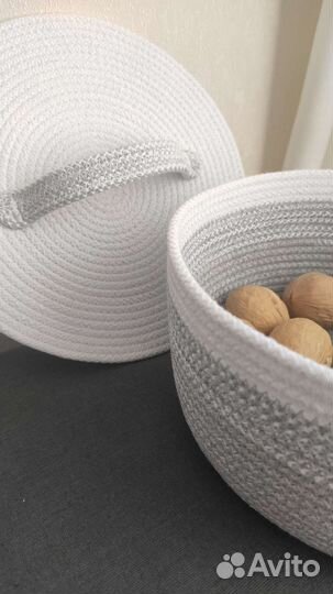 Корзина из хлопкового шнура для уюта