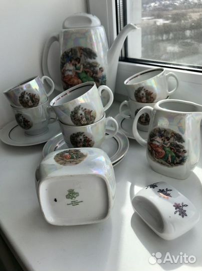 Кофейный фарфоровый сервиз мадонна гдр