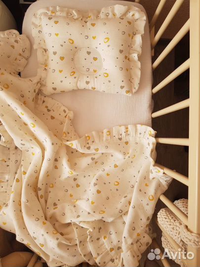 Плед из муслина с подушкой для новорожденного