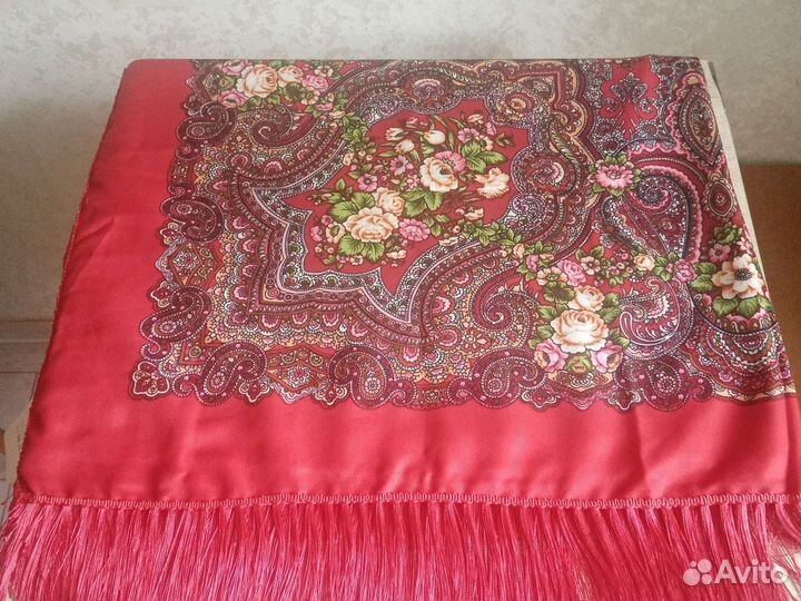 Платок павлопосадский русский стиль новый 90х90