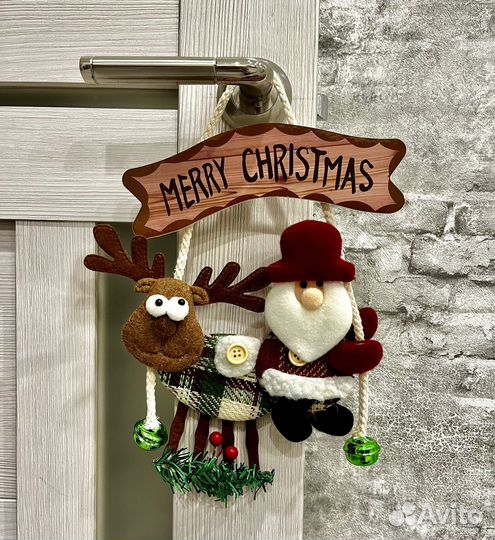 Новогодний декор Дед мороз на олене